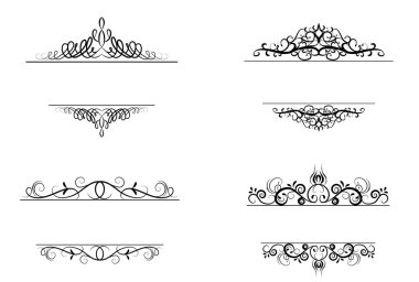 Vintage vektör girdap çerçeve kümesi