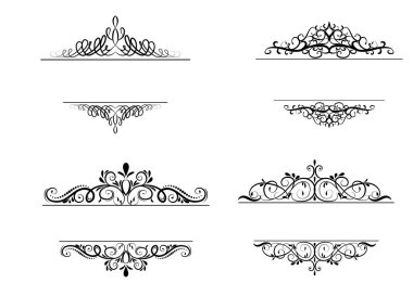 Vintage vektör girdap çerçeve kümesi