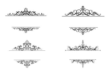 Vintage vektör girdap çerçeve kümesi