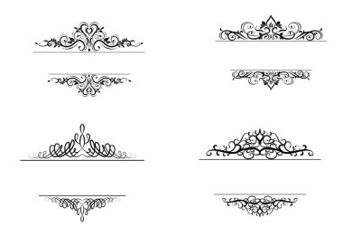 Vintage vektör girdap çerçeve kümesi