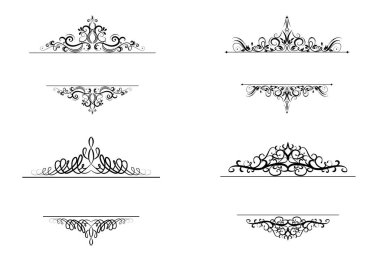 Vintage vektör girdap çerçeve kümesi