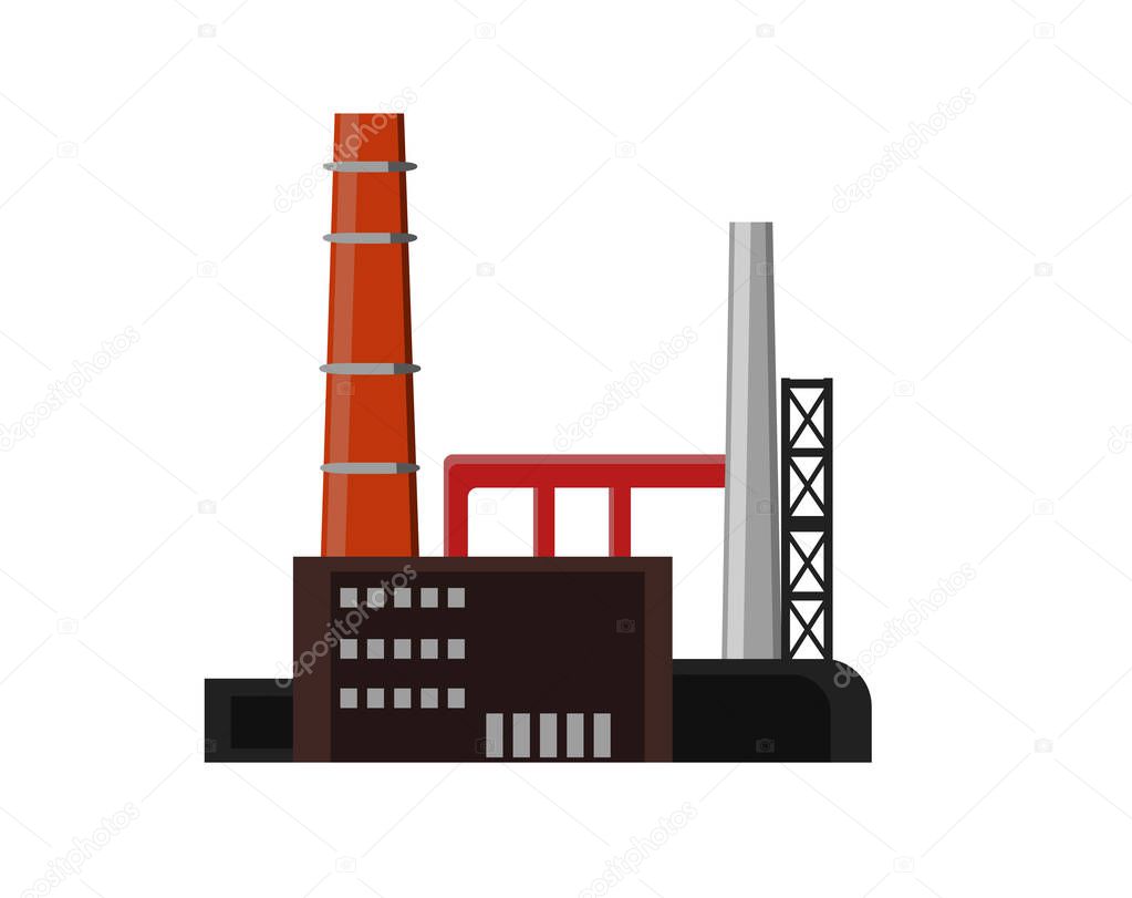 Industrial factory buildings icon