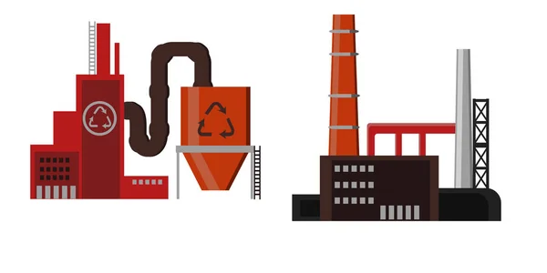 Industriella fabriken byggnader ikonen — Stock vektor