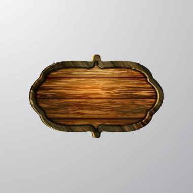 Ahşap tabelanın gerçekçi temsili