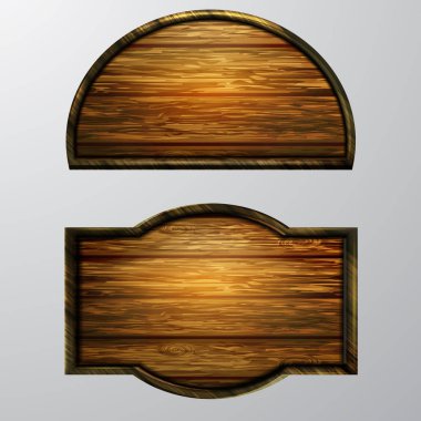 Ahşap işaretler, vektör Icon set