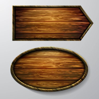 Ahşap işaretler, vektör Icon set