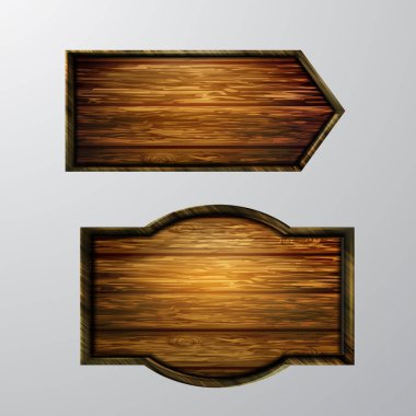 Ahşap işaretler, vektör Icon set