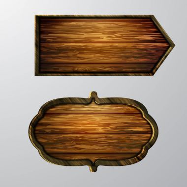 Ahşap işaretler, vektör Icon set