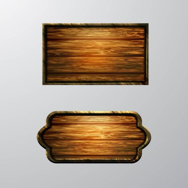 Ahşap işaretler, vektör Icon set