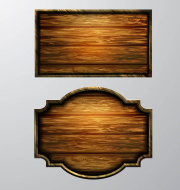 Ahşap işaretler, vektör Icon set