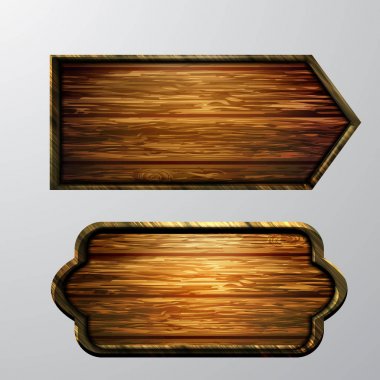 Ahşap işaretler, vektör Icon set