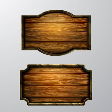 Ahşap işaretler, vektör Icon set