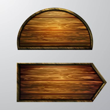 Ahşap işaretler, vektör Icon set