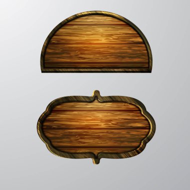 Ahşap işaretler, vektör Icon set