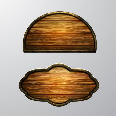 Ahşap işaretler, vektör Icon set