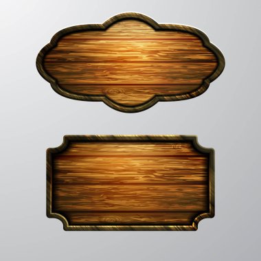 Ahşap işaretler, vektör Icon set
