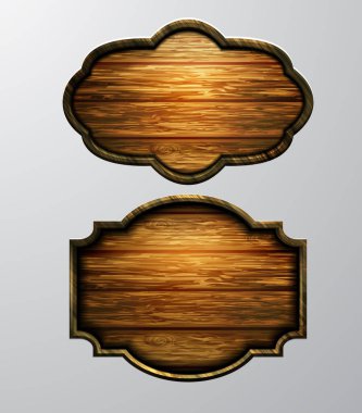 Ahşap işaretler, vektör Icon set