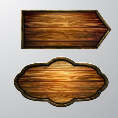 Ahşap işaretler, vektör Icon set