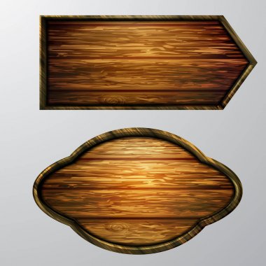 Ahşap işaretler, vektör Icon set