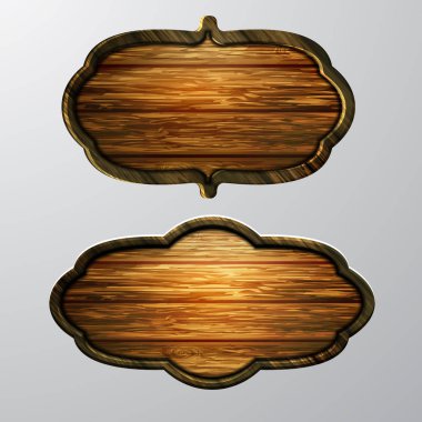 Ahşap işaretler, vektör Icon set