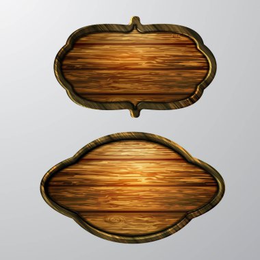 Ahşap işaretler, vektör Icon set