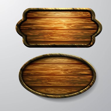 Ahşap işaretler, vektör Icon set