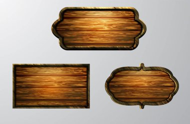 Ahşap işaretler, vektör Icon set