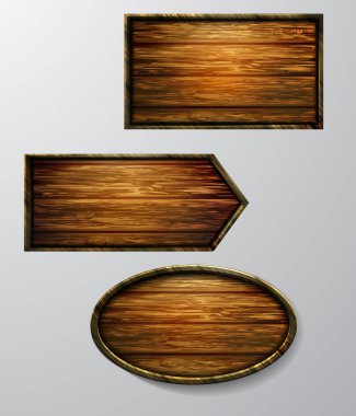 Ahşap işaretler, vektör Icon set