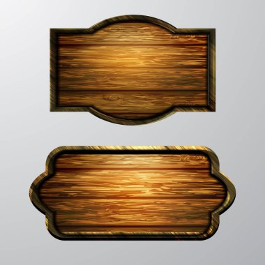 Ahşap işaretler, vektör Icon set