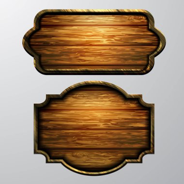 Ahşap işaretler, vektör Icon set