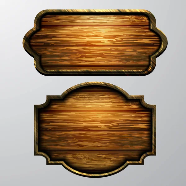 Sinais de madeira, conjunto de ícones vetoriais —  Vetores de Stock