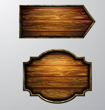 Ahşap işaretler, vektör Icon set