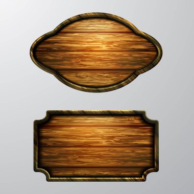 Ahşap işaretler, vektör Icon set