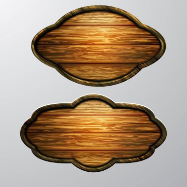 Ahşap işaretler, vektör Icon set