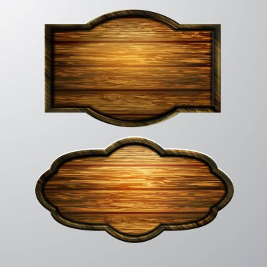 Ahşap işaretler, vektör Icon set