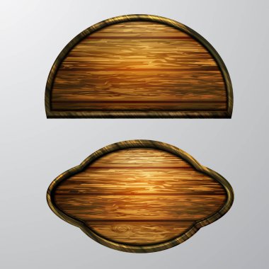 Ahşap işaretler, vektör Icon set