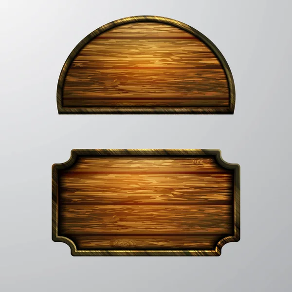 Sinais de madeira, conjunto de ícones vetoriais — Vetor de Stock