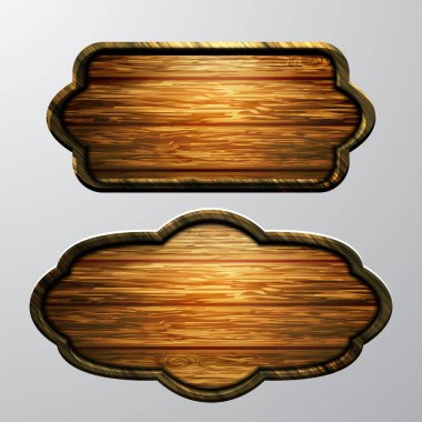 Ahşap işaretler, vektör Icon set