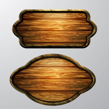 Ahşap işaretler, vektör Icon set