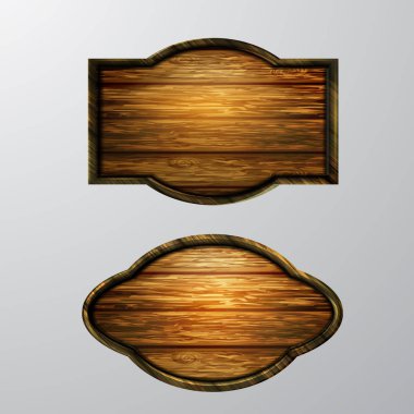 Ahşap işaretler, vektör Icon set