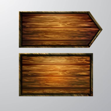 Ahşap işaretler, vektör Icon set