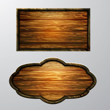 Ahşap işaretler, vektör Icon set