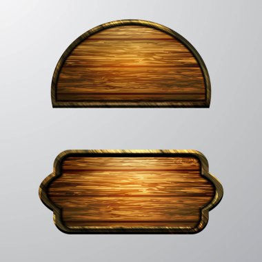 Ahşap işaretler, vektör Icon set