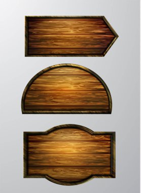 Ahşap işaretler, vektör Icon set