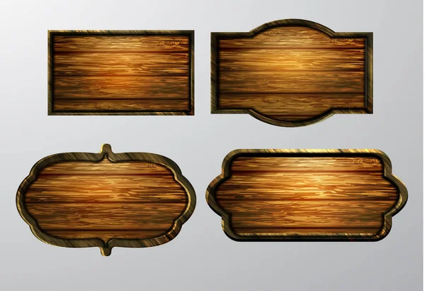 Ahşap işaretler, vektör Icon set