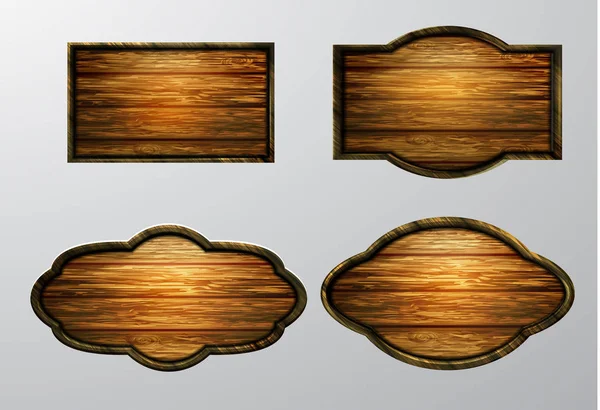 Ahşap işaretler, vektör Icon set