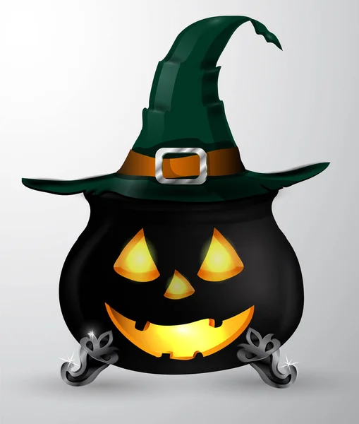 Cartoon Halloween witchs ketel — Stockvector