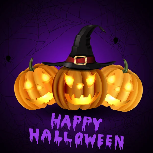 Strašidelné dýně halloween Jack O Lantern — Stockový vektor