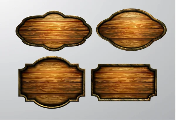 Ahşap işaretler, vektör Icon set