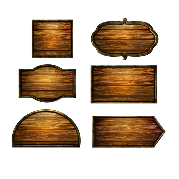 Ahşap işaretler, vektör Icon set